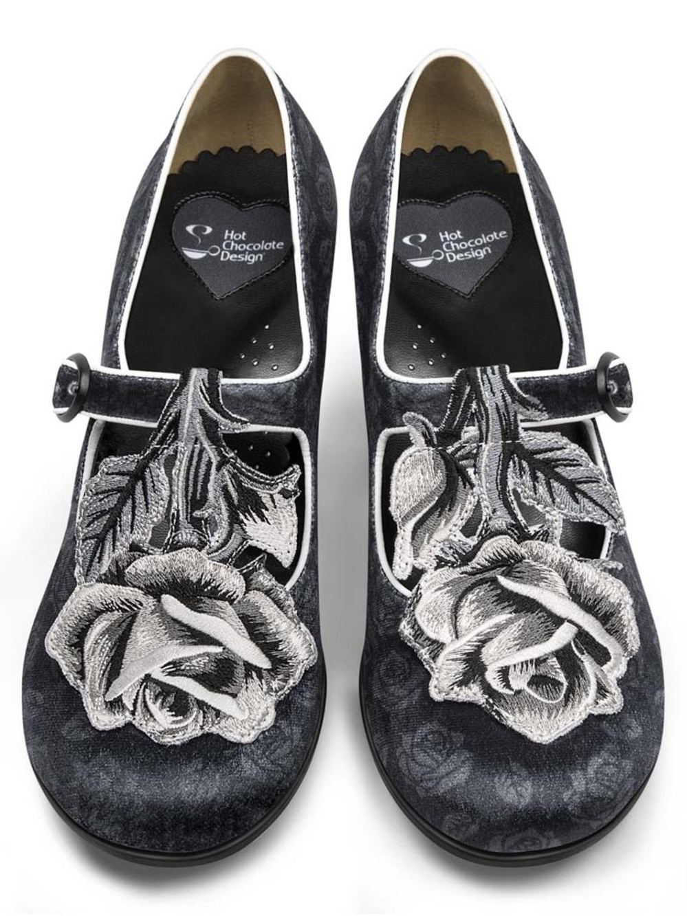 Hot Chocolate Design Black Tudor Women's Mary Jane Mid Heels, Size 7 US, NWT